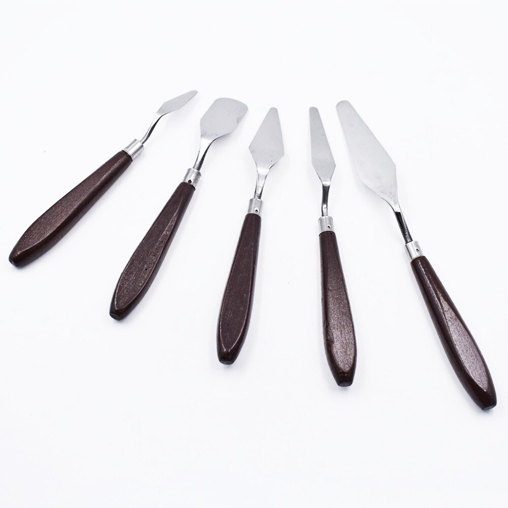 Palette Scraper Set Stainless Steel Palette Spatula Knives For Artist Oil Painting Tool Painting Knife Blade With Wooden Handle