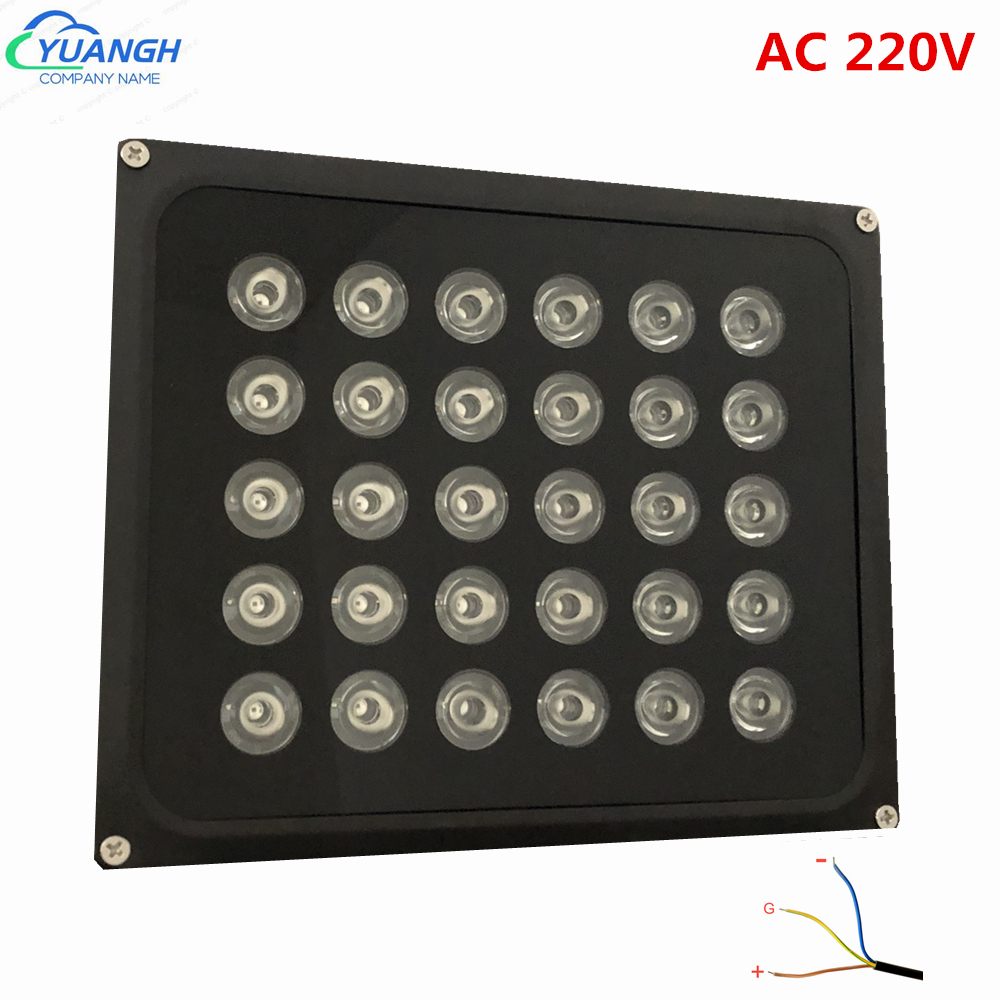 Outdoor CCTV Fill Light AC 220V 30Pcs IR Illuminator Waterproof Wall Lamp For Security Camera