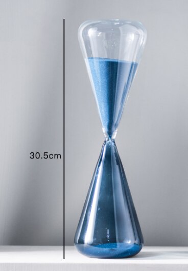 5/15/30/60 minutter to farver blå glas timeglas sand timer hjem kaffebar dekoration pynt studerende fødselsdag: F 60 minutter