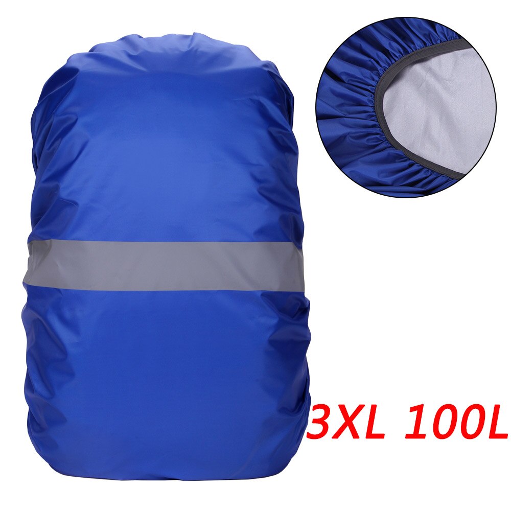 Sports rygsæk dækning med reflekterende stribe vandtæt taske regn dække cykling camping vandreture bjergbestigning sag blå 20-100l: Gul