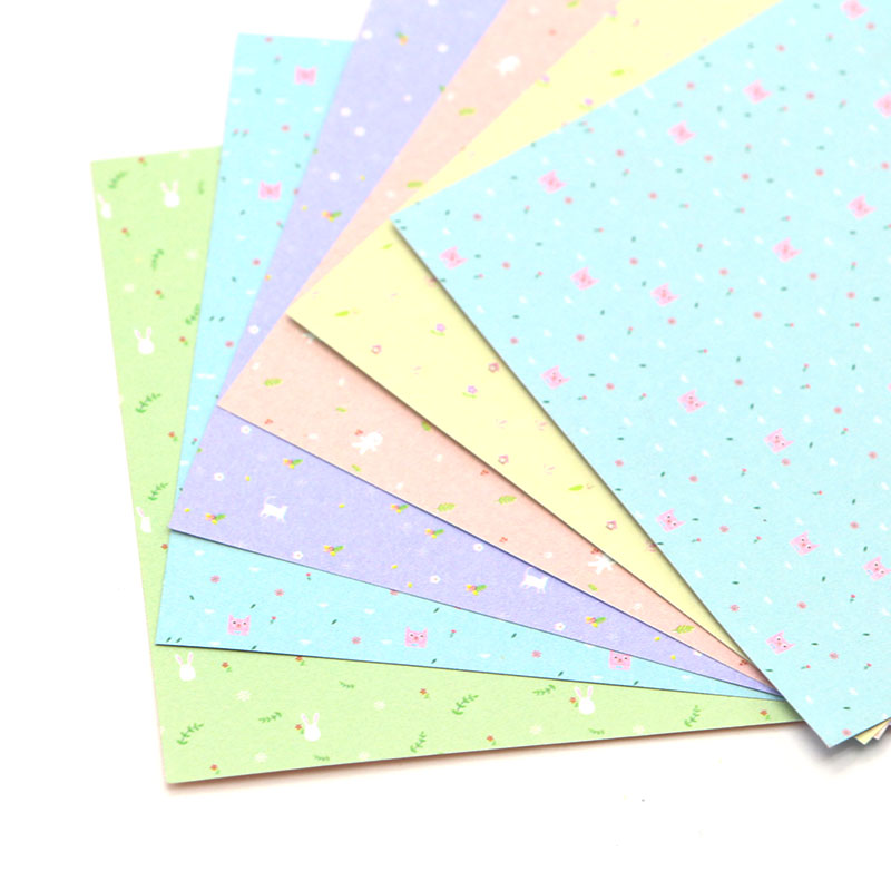 Double Sided Printing Trumpet Square Origami Paper Printing Handmade Originated Paper Floral Origami DIY Quilling Paper Crane