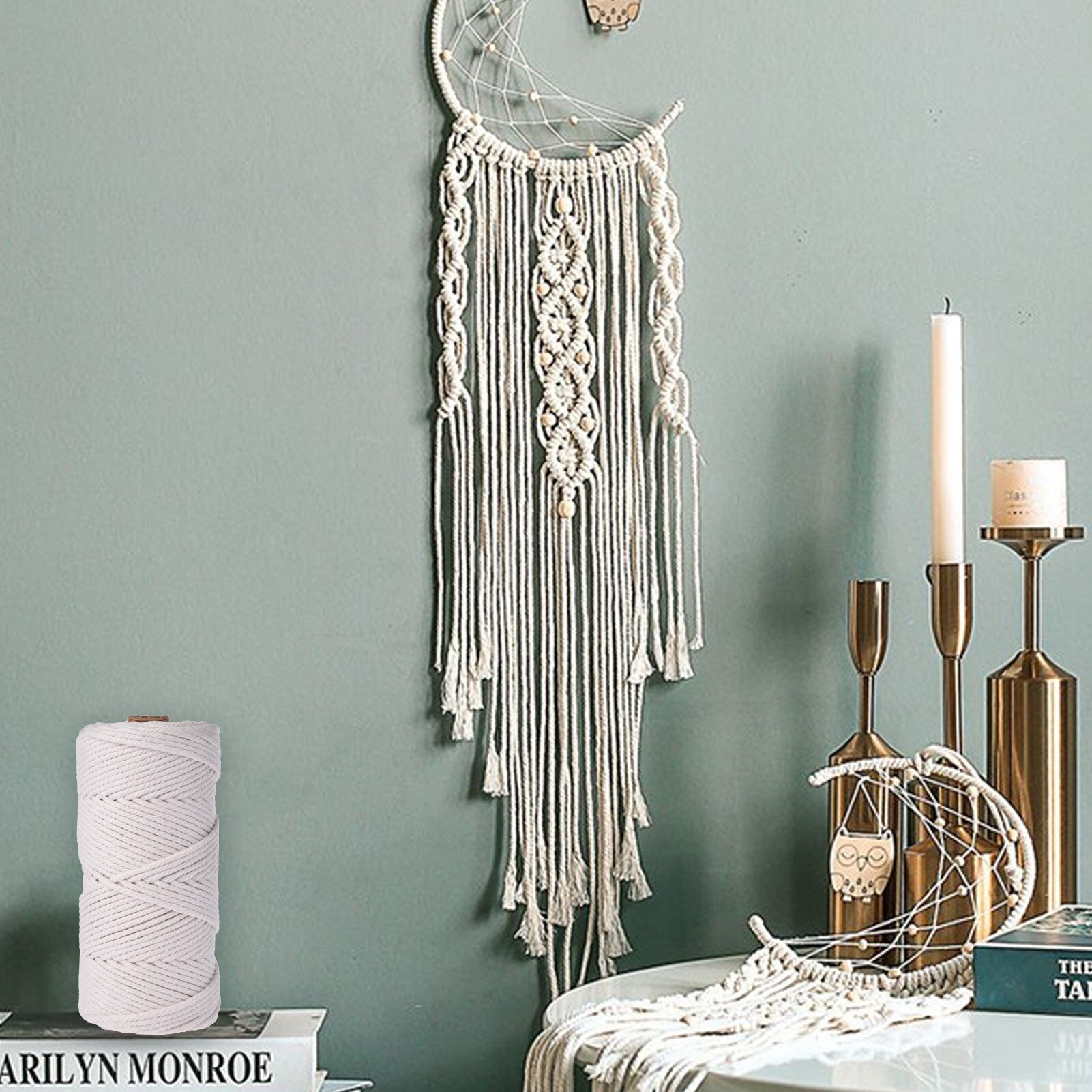 Macrame Kit - Macrame Benodigdheden Voor Volwassenen Beginners-Diy Macrame Starter Kit Met Houten Kralen Houten Ringen Houten Stokken voor H