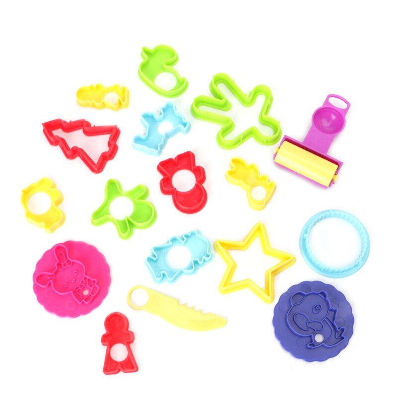 1Set Kids Plastic Gemengde Plasticine Klei Deeg Cutters Mallen Childrens Modelling Tool: Black