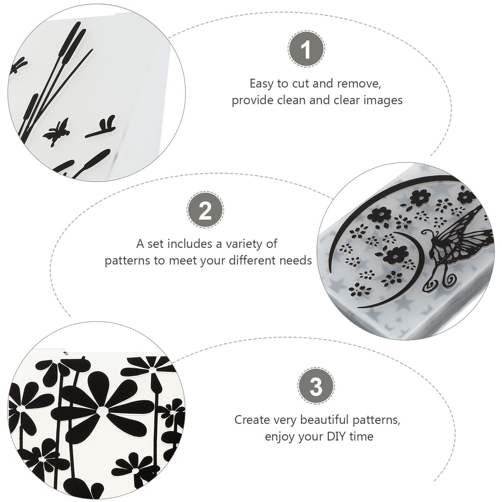 10Pcs Mooie Stijlvolle Duurzaam Plastic Embossing Stencil Embossing Map Embossing Template