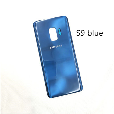 Samsung Galaxy S9 Plus 3D cubierta de batería trasera de cristal Samsung s9plus cubierta de la puerta de reemplazo de la cáscara trasera y etiqueta adhesiva: s9 blue