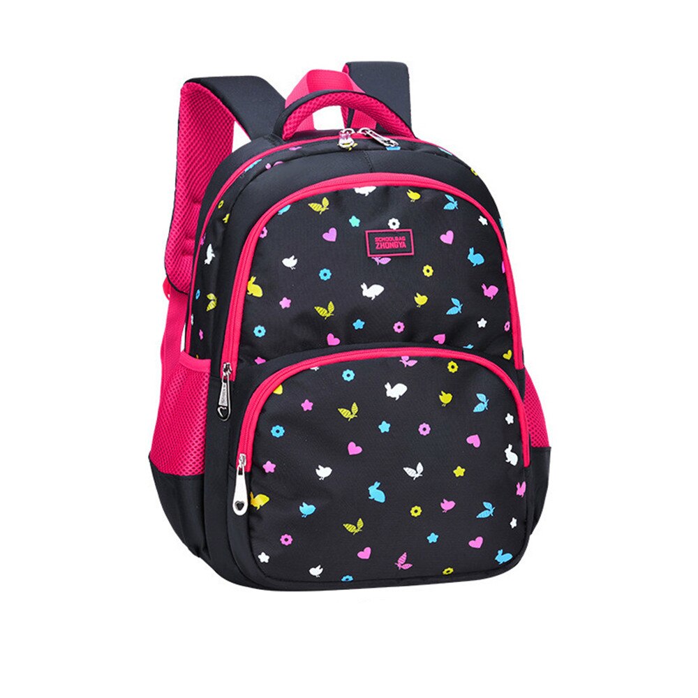 Girl Printing Primary Bookbag School Backpacks For Girls Boys Kids School Bags Children: rose red  big