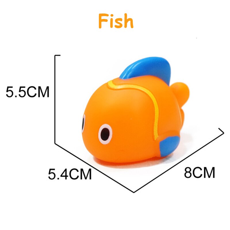 Baby Bath Toy Swimming Pool Baby Toys Kids Water Spray Colorful Car Boat Train Soft Rubber Toys for Boys Girls Safe Material: Fish