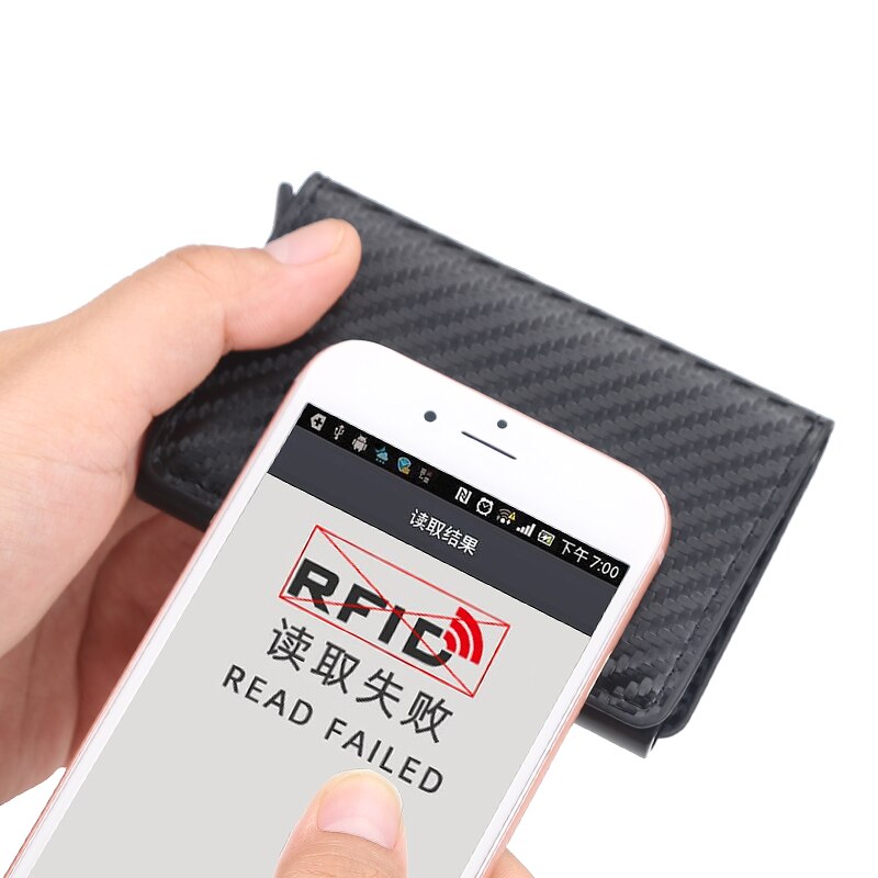 Carbon Fiber Rfid Blocking Mannen Creditcardhouder Lederen Bank Card Wallet Case Kaarthouder Bescherming Portemonnee Voor vrouwen