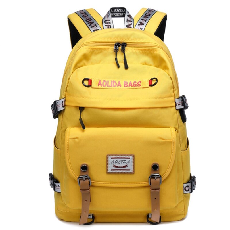 Mochilas de escuela para niñas y adolescentes de tamaño grande a la , mochila escolar de estilo coreano para niñas, bolsa para portátil para estudiantes, para chicas: yellow