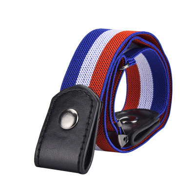 Easy Belt Without Buckle Elastic Belts for Women Stretch Riem Men Jeans Cintos Extensible Kids Boys Girls Cinturon Mujer Magic: Blue white red belt