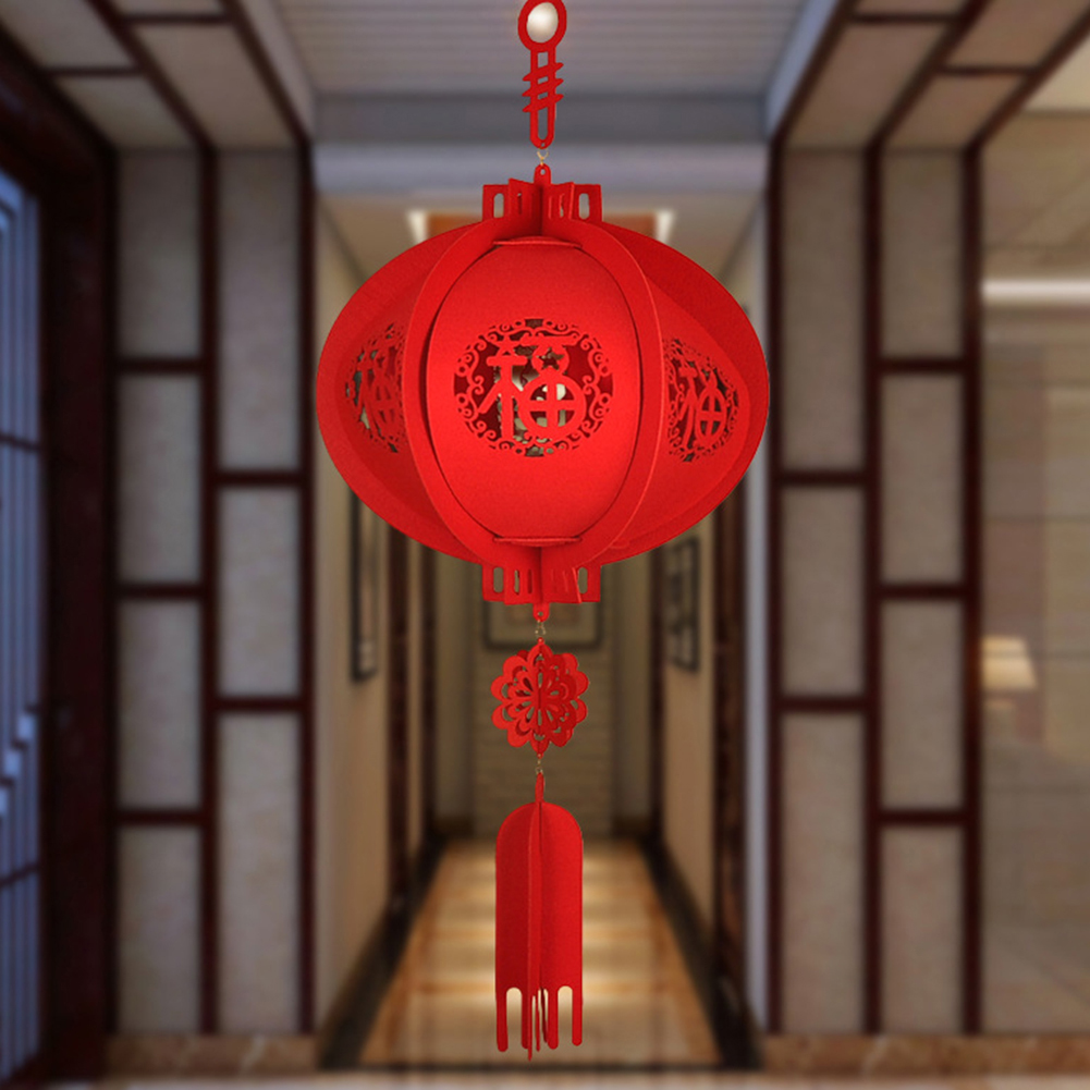 88CM Waterproof Good Fortune Red Paper Lanterns for Chinese Year Spring Festival Party Celebration Home Decor