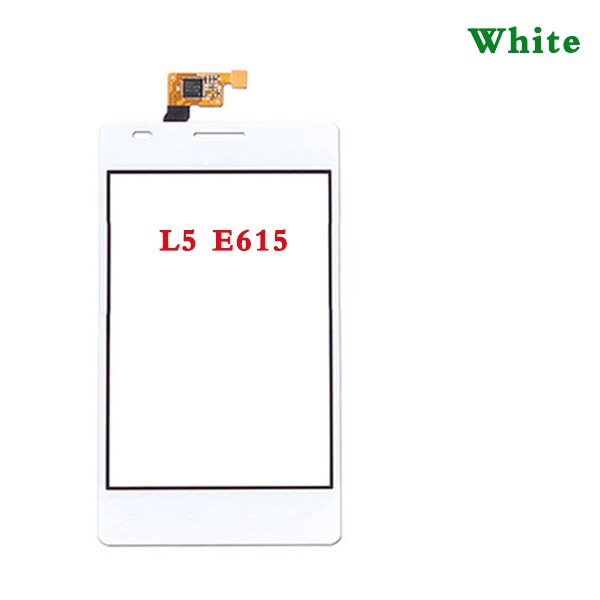 Écran tactile 4.0 pouces pour lg optimus  l5 e610 e612 et dual  e615, capteur numériseur, panneau de lentille en verre avant extérieur: E615 blancs