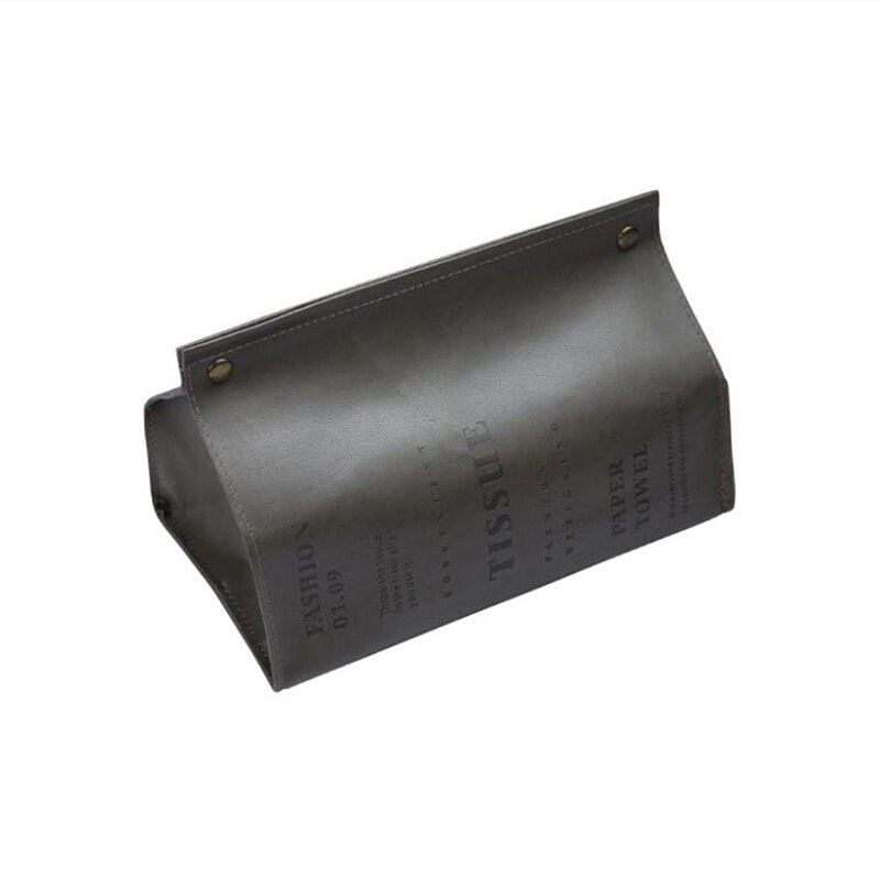 Car Tissue Box Pu Leather Material Tissue Box Nordic Car Rear Seat Tissue Storage Box Rectangular Car Tissue Box: Dark gray-English