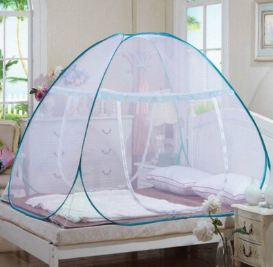 Mongolian Bag Mosquito Net Folding Single Door Pop Up Camping Tent Bed Canopy Mosquito Net Queen King Size Netting Bedding