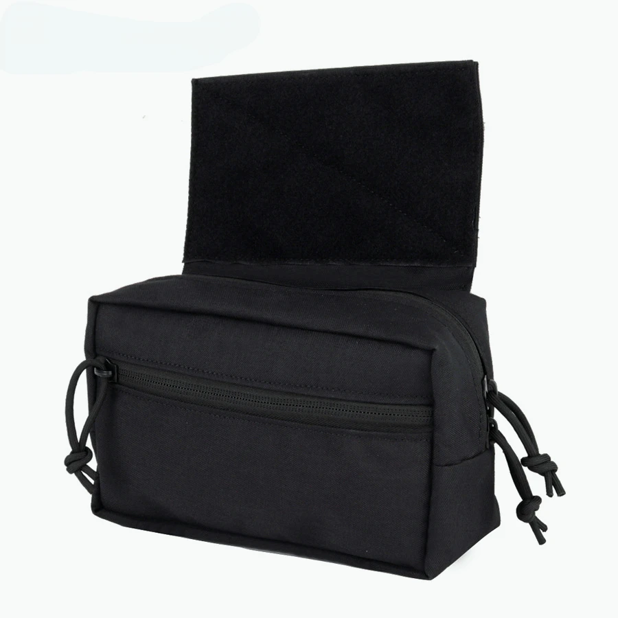 Colete tático dangler gota bolsa mini despejo abdominal bolsa fanny pacote para jpc cpc lbt d3cr mk3 mk4 placa transportadora armazenamento: Preto