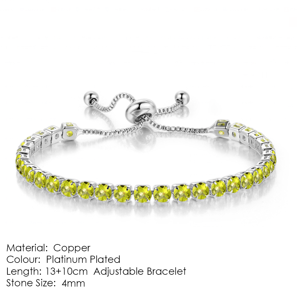 Tennis Armbanden Voor Vrouwen Shining Wit Goud Kleur Single-Layer Zirkoon Verstelbare Slider Gesp Bedelarmband Mode-sieraden