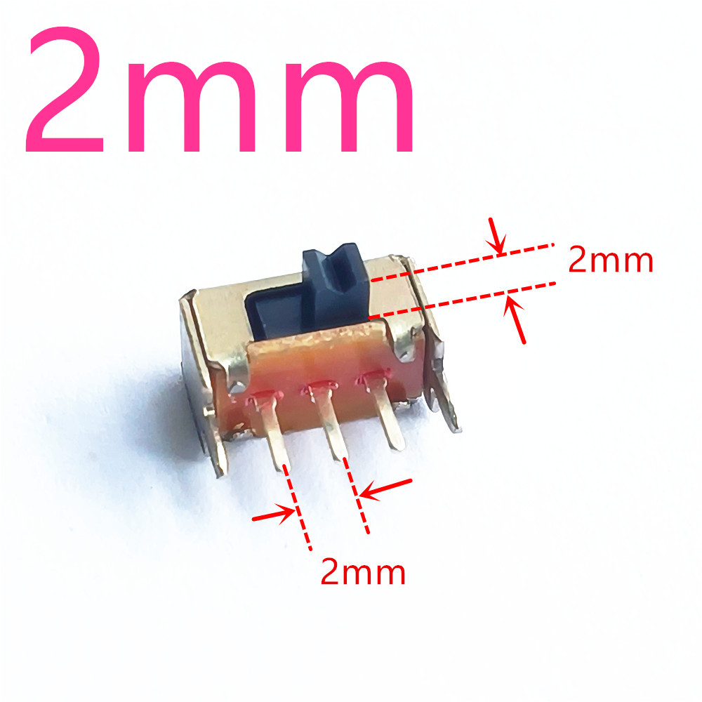 20pcs/lot 6 Sizes SK12D07 Toggle Switchs 3Pin PCB 2 Position 1P2T SPDT Miniature Slide Side Knob SK12D07VG4: Beige