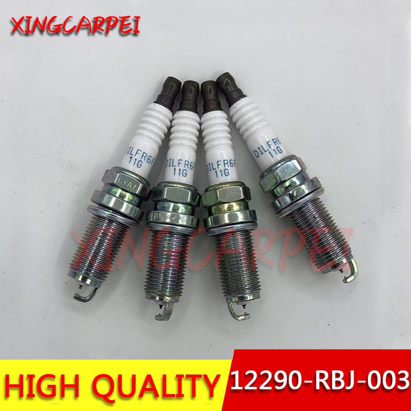 4pcs/lot 12290-RBJ-003 DILFR6F11G Car Iridium Spark Plug Fit For Honda Insight 1.3 12290 RBJ 003 DILFR6F 11G
