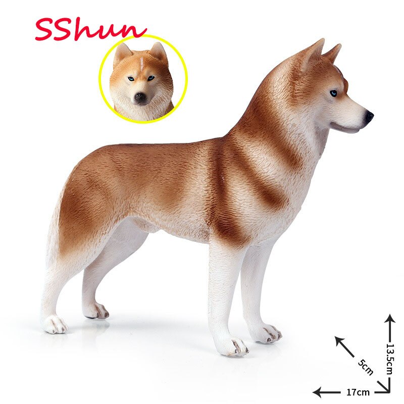 17*5*13.5CM solid simulation animal model large husky pet dog Siberian husky toy decoration: Default Title