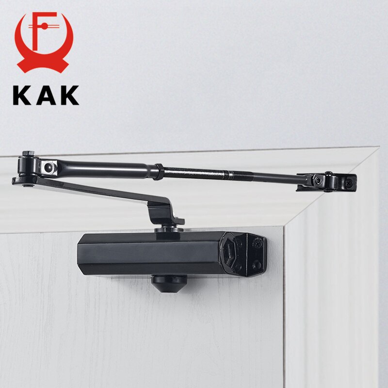 KAK Automatic Door Closer 2 Spring Hydraulic Buffer Adjustable Door Stopper Speed Mute Closing For 25 to 80KG Door Hardware