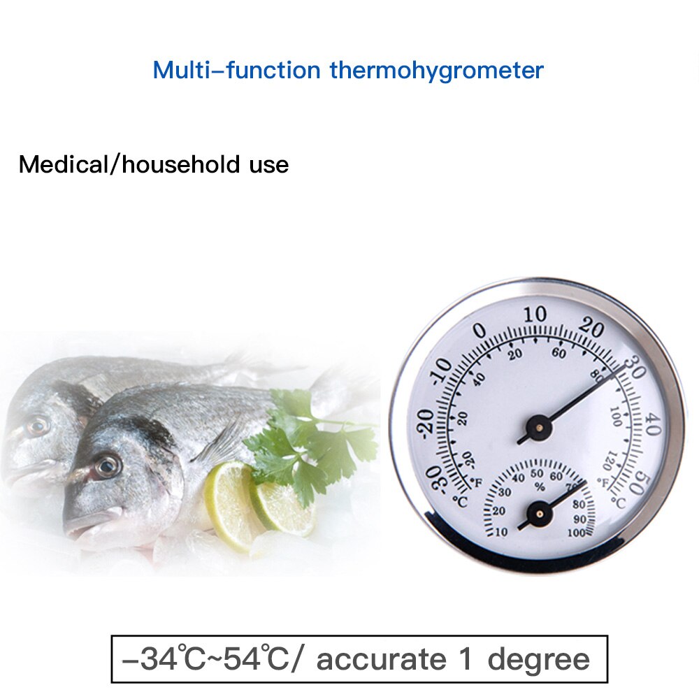 Mini Household Indoor Thermometer Alloy Aluminum Wall Mounted Temperature Humidity Meter Thermometer & Hygrometer For Sauna Room