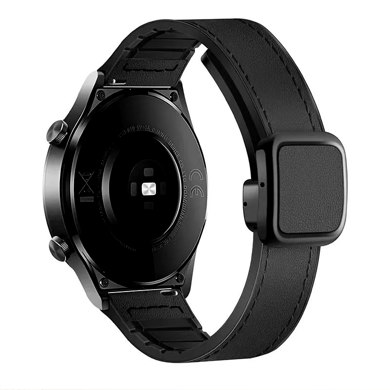 Silikon lærrem til xiaomi watch 2 pro  s4 s3 s2 s1 pro active 22mm magnetisk rem til mi watch color miwatch 2 unisex: Svart gul