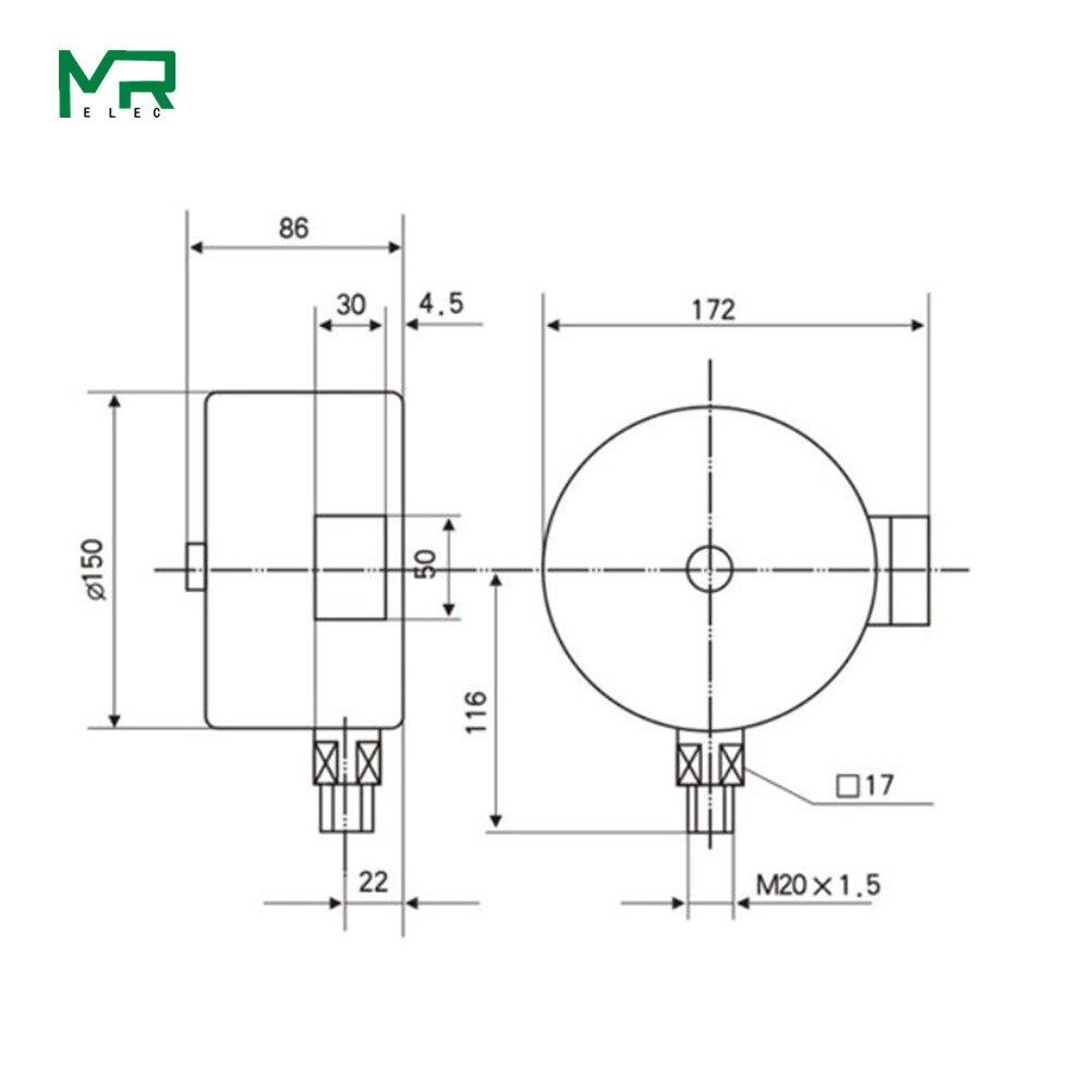 Yxc150 Magnetische-Bijgestaan Elektrische Contact Manometer Elektrisch Contact Manometer 0-1.6Mpa