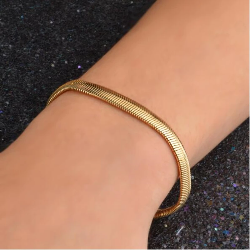 Silver color exquisite 6mm soft snake bone bracelet charm chain jewelry cute nice birthday H164