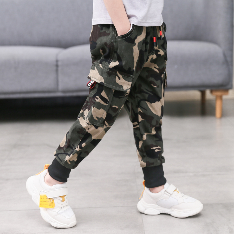 Winter Fleece Broek Voor Kid Jongens Camouflage Broek Kinderen Herfst Volledige Print Katoen Cargo Broek Jongen Tiener Warme Dikke Broek