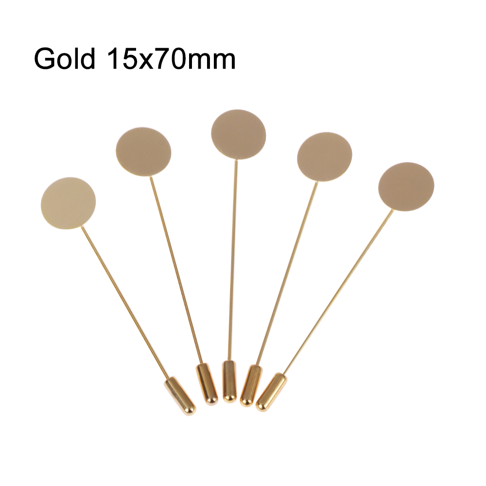 1/10Pcs Gold Silber Farbe Überzogen Simulierte Perle Legierung Kupfer Lange Brosche Pin DIY Revers Kleid Machen Broschen basis Schmuck: 2