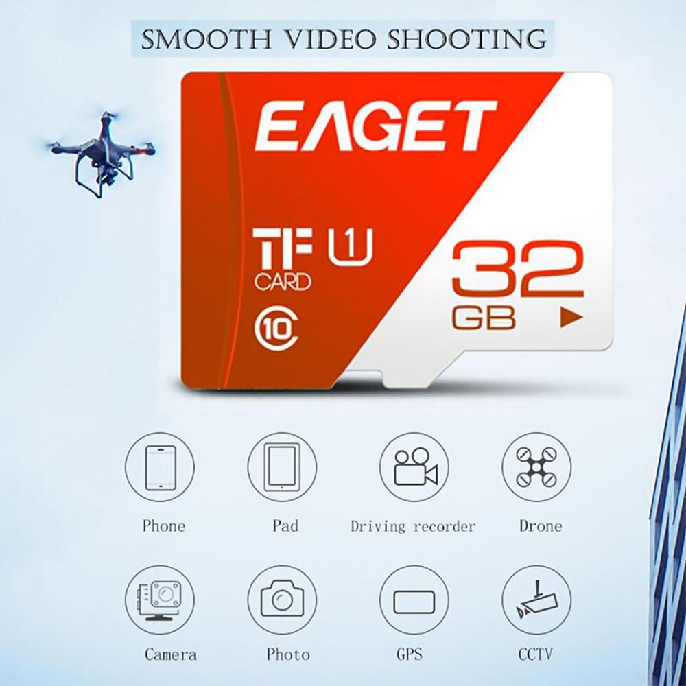 Eaget  t1 nopea suuren kapasiteetin muistikortti tf-kortti 32/64/128gb tf-muistikortti  u1 c10 ajon tallentimen valvontalaitteille