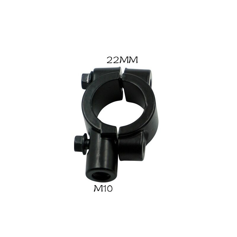 1Pc 22mm 25mm Handlebar Bracket Clamp 10mm 8mm Thread Motorcycle Mirror Mount Clamp Rear View Mirror Holder Adapter Silver Black: M10 22MM black