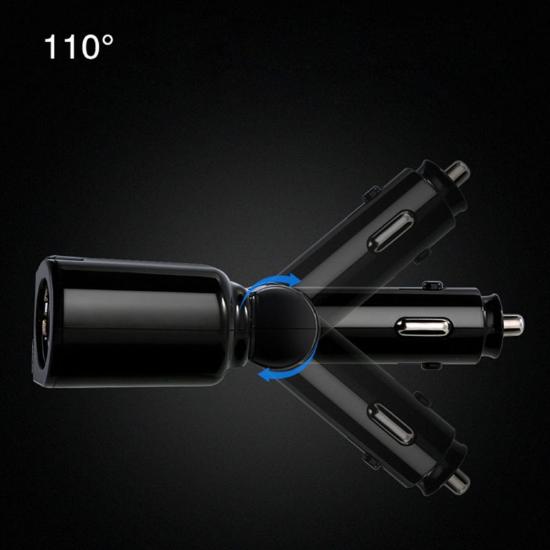 3 in 1 12V Auto Sigarettenaansteker Splitter Plug Dual USB Charger Spanning Stroom Monitor Voor iPhone Samsung tablet