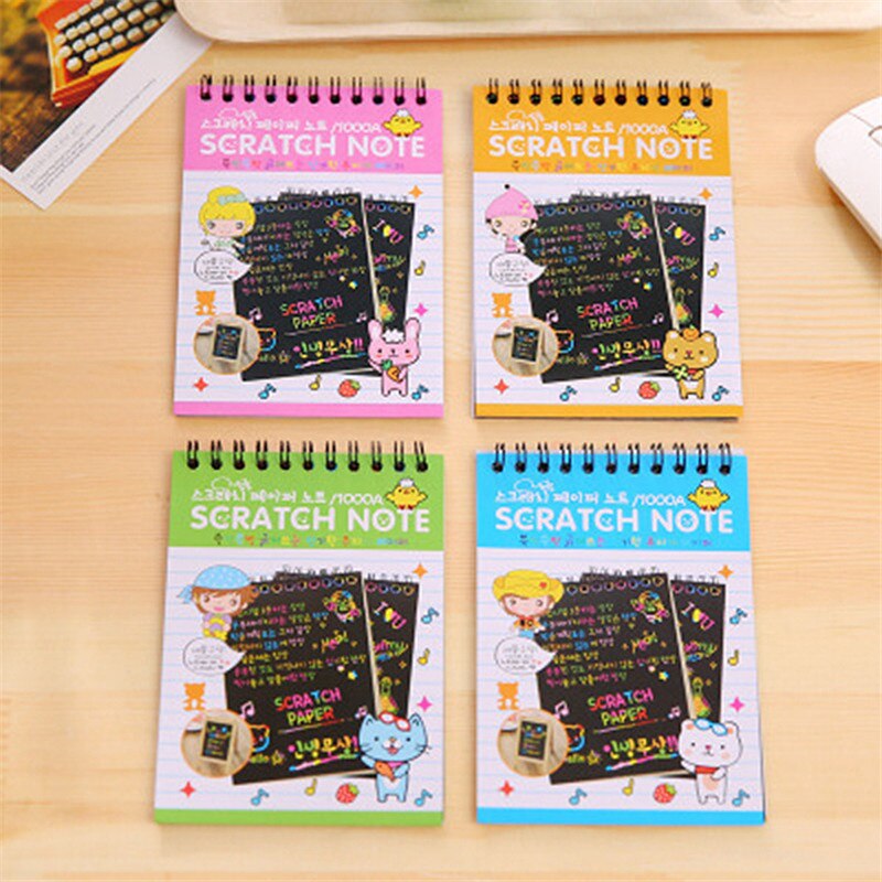 1PC Scratch Note Children's DIY Scratch Painting Colorful Graffiti Notebook DIY Environmental Friendly
