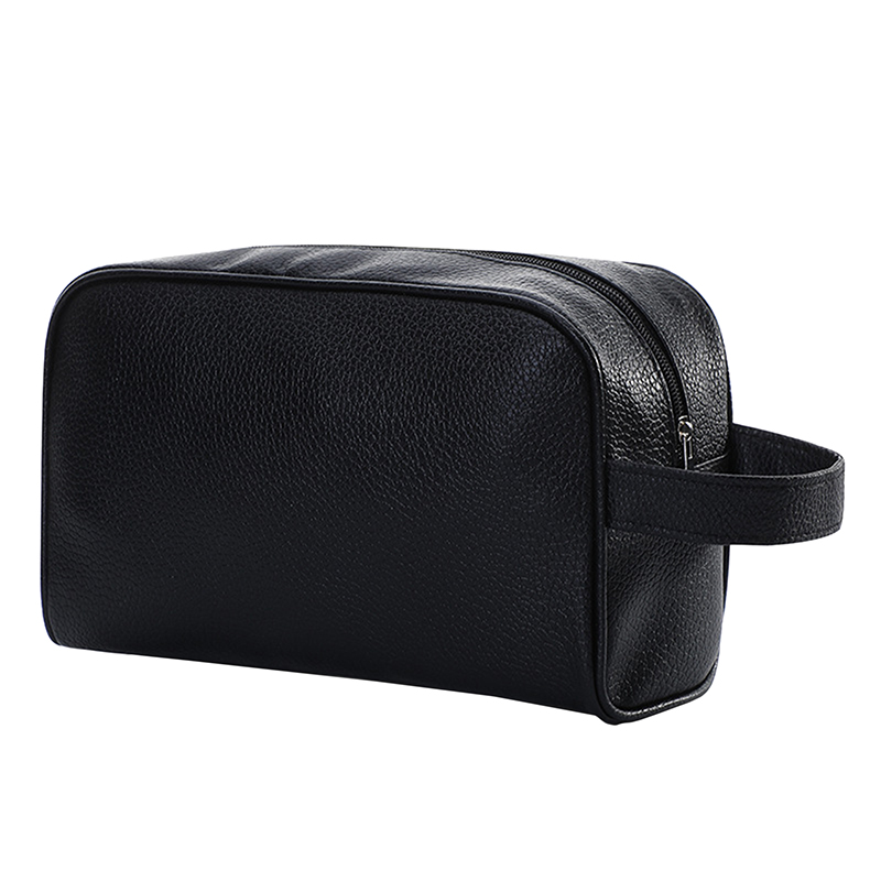 Cosmetische tassen Damesmode Effen kleur Handheld Wash Make-up Tas Dames Draagbare reisopslag Lipstick Organizer Bags: Black