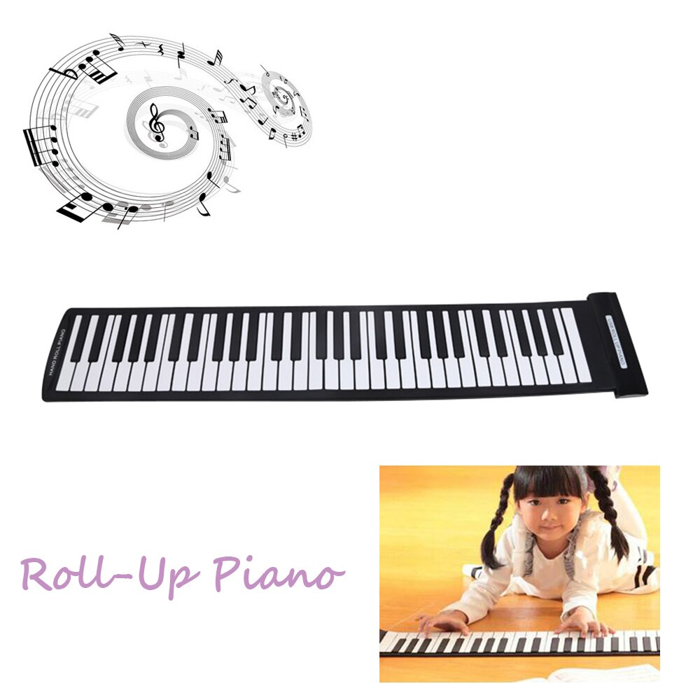 Draagbare 61 Toetsen Midi Keyboard Roll-Up Piano Usb Midi Keyboard Piano Elektronische Hand Roll Piano