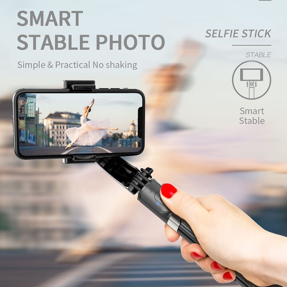 L08 Handheld Smart Phone Gimbal Stabilizer Holder Anti-Shake Bluetooth Remote Control Shutter Selfie Stick Expandable Tripod
