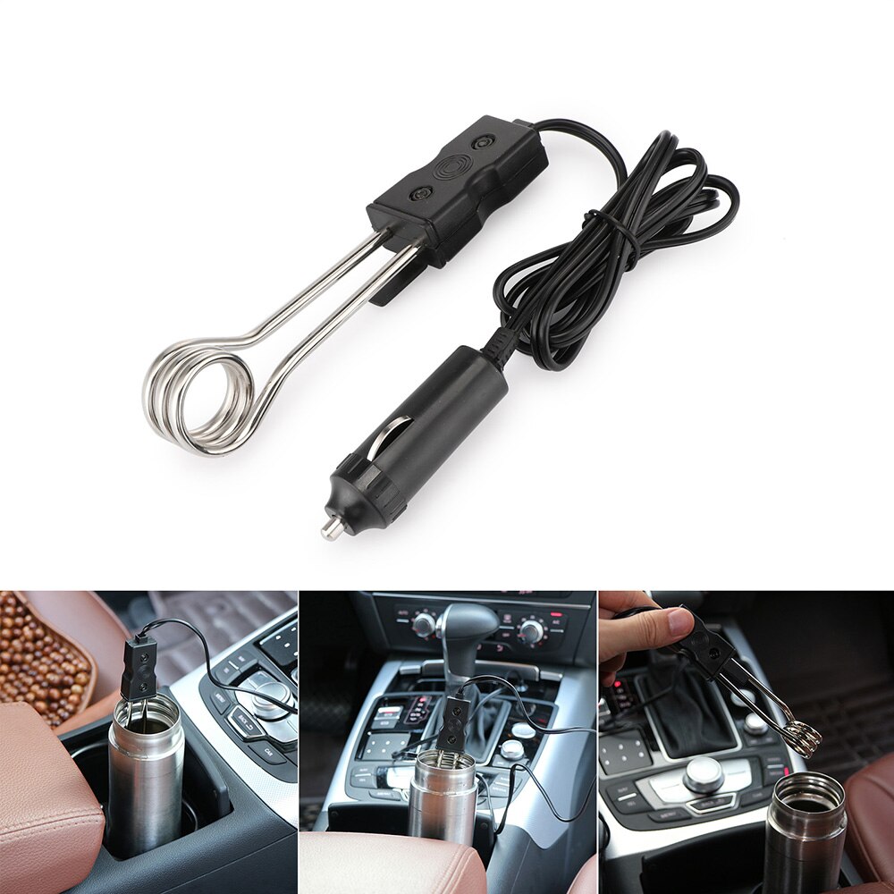Aozbz draagbare veilige 12v auto dompelverwarmer auto elektrische thee koffie waterkoker auto accessoires