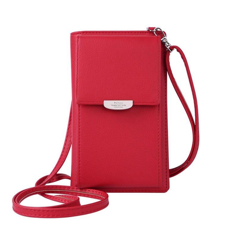 UHHBCCR Women Wallet Brand Cell Phone Wallet Big Card Holders Wallet Handbag Purse Clutch Messenger Shoulder Straps Bag: Red