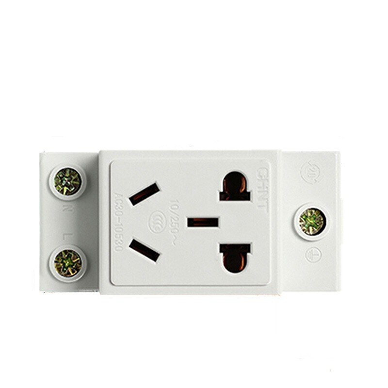 CHINT AC30-108 110 socket modular 2P air-open track socket distribution box 3X10A 16A electric box socket two holes 5X10A