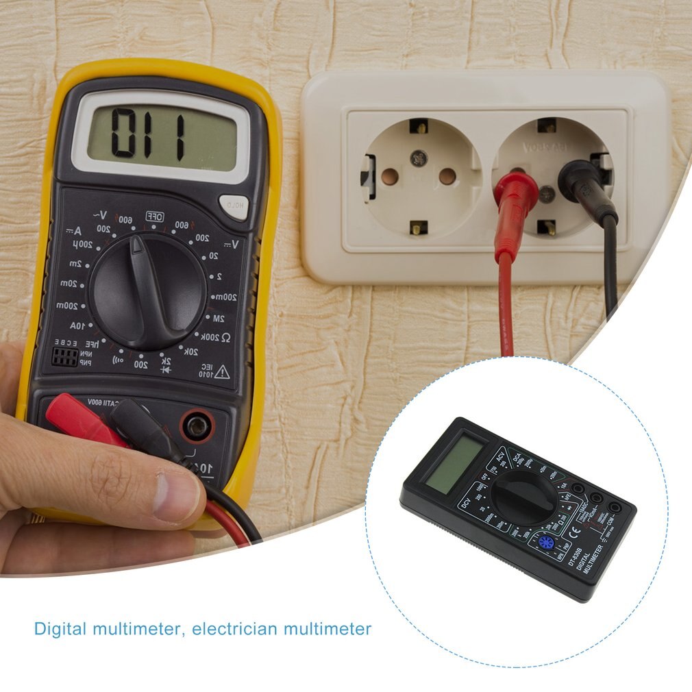 DT830B Mini Multimeter LCD Digital Multimetro For Volt Amp Ohm Tester Meter Voltmeter Ammeter Overload Protection