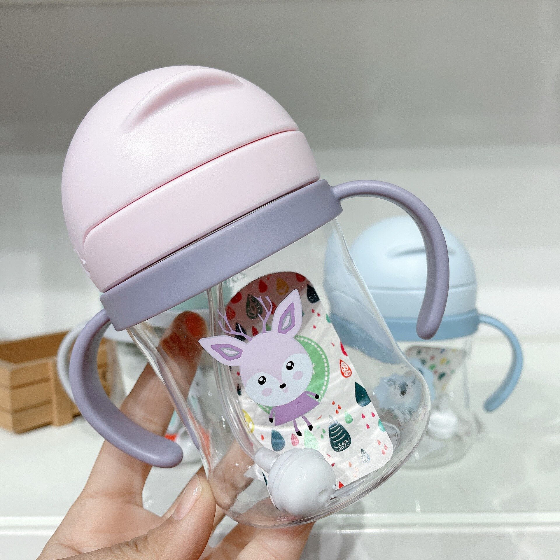 Biberon pour Bébé avec Paille Capacité 250 ou 350 ml pour Apprendre à Boire, Bouteille d&#39;Alimentation, pour Enfant, Entraînement: 250ml Pink B