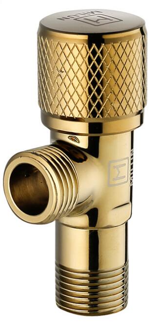 G1/2 nuova valvola angolare per scaldabagno da bagno in ottone, valvola triangolare universale fredda e calda resistente all'usura oro/nero: Gold