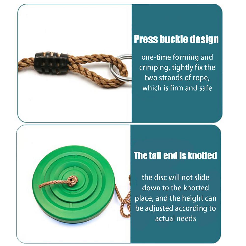 Boom Disc Swing Ronde Zetel Schommel Voor Kinderen Met Verstelbare Touw Karabijnhaak Groen Lotusblad Bloemblaadjes Vorm Outdoor Indoor Klimmen S