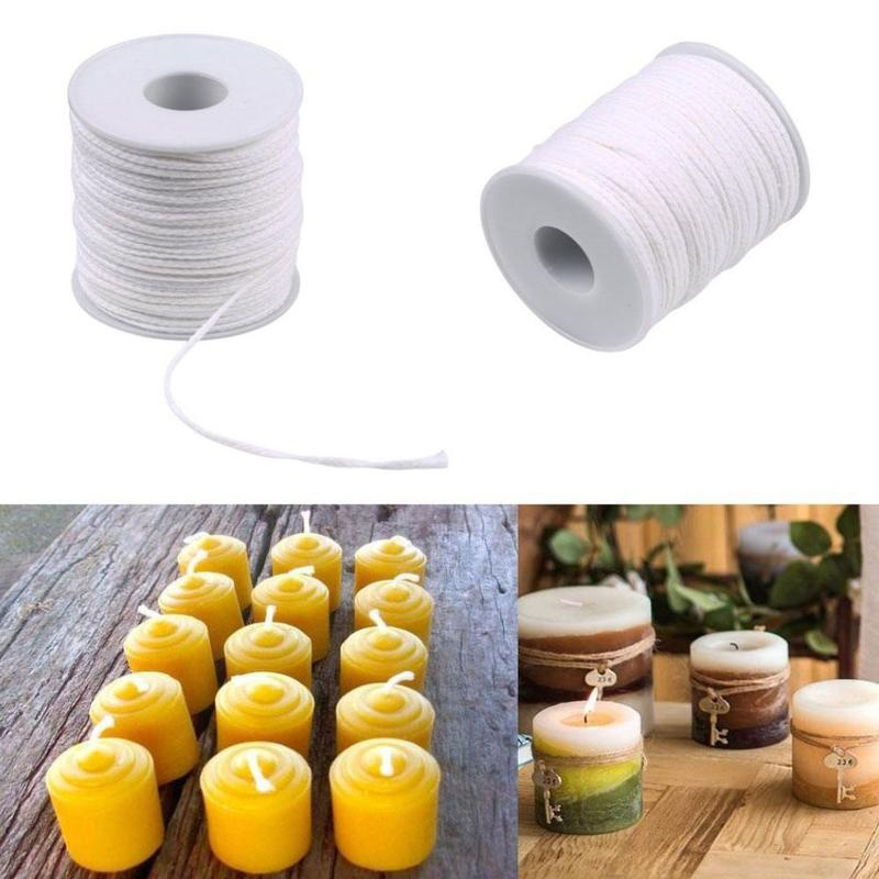 60m White Candle Wicks Spool Of Cotton Square Braid Candle Wicks Wick Core For DIY Handmade Candle Oil Lamps Making