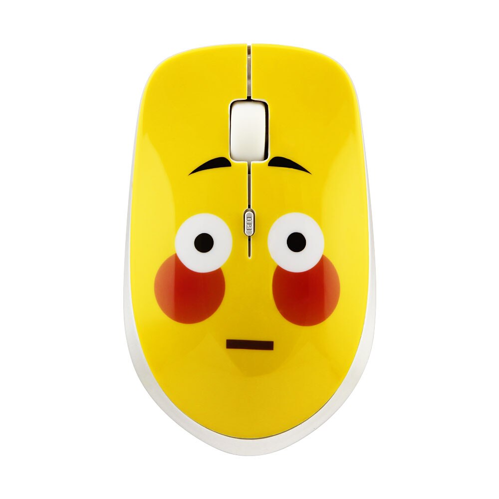 Mouse Wireless, Laptop USB 2.4G, Mouse silenziosi ottici per Computer PC, faccia sorridente simpatico cartone animato mause ultrasottile, simpatici regali pratici: Cartoon Mouse Shy