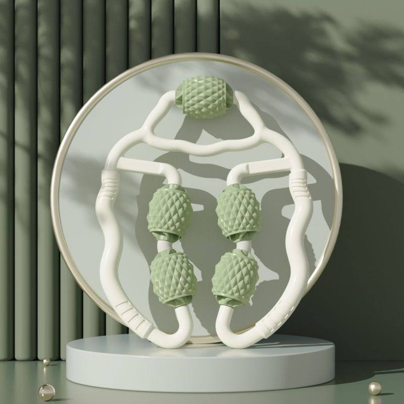 Ring Clip Leg Massager Thin Calf Eliminate Muscle Relax Kneading Roller Shaft Thin Leg Trainer Muscle Roller Stick: Green01