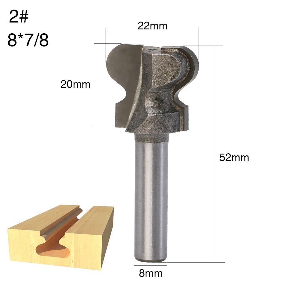 1 Pc 8 Mm Schacht Frees Houtsnijwerk Industriële Grade Dubbele Vinger Bit Houtbewerking Gereedschap Hout Frees End molen: 02