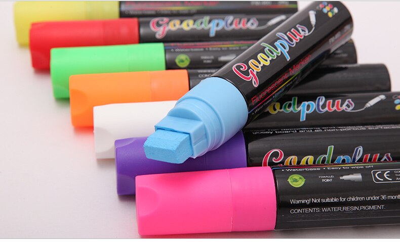 Flashcolor markør for glass whiteboard fluorescerende plate tavle plast tre papir maling markør kontor skolerekvisita