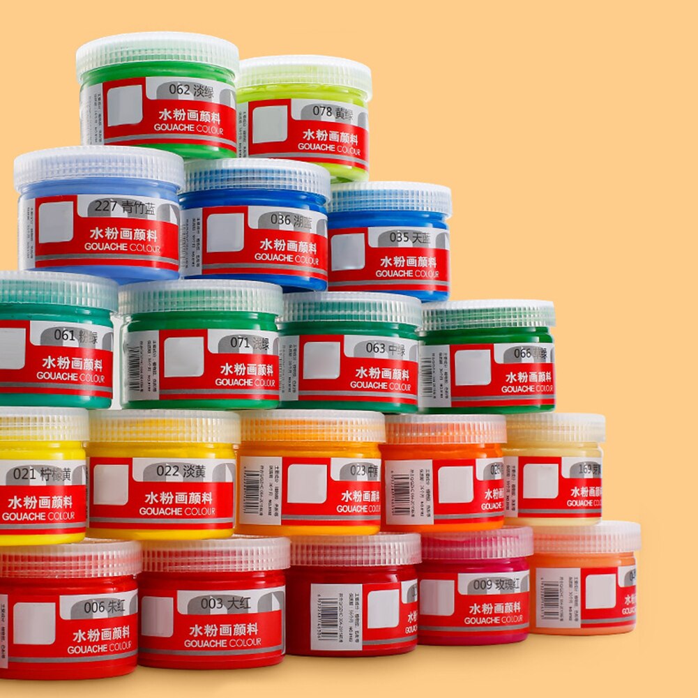 100ml Gouache Colors Box Paints Healthy Painting Draw Learner Practice Pigment
